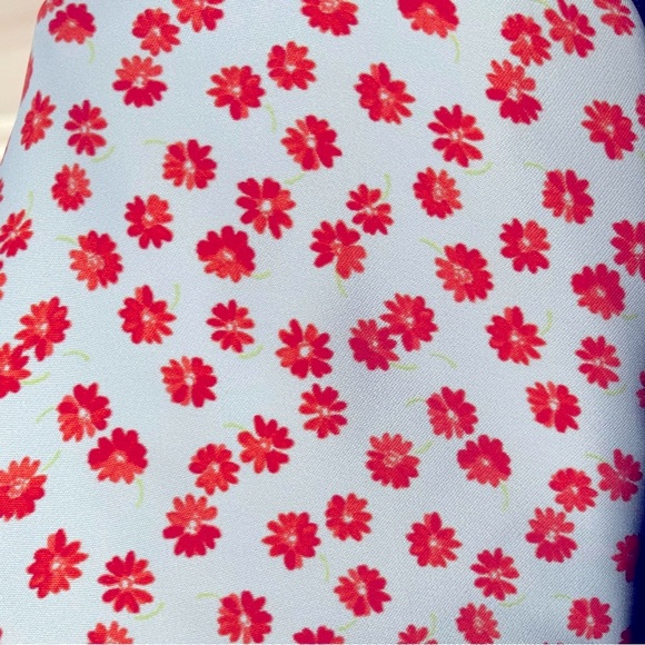 J. Crew Gwen knee-length slip skirt in blue and red summer fields print. 🌸 - Picture 6 of 8